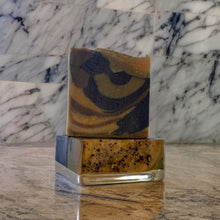 Load image into Gallery viewer, Sopo Handmade Moringa &amp; Macha Soap (Charcoal and Turmeric), Cold Process for Face &amp; Body - 1 piece
