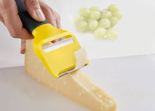 Load image into Gallery viewer, Joseph Joseph Multi-Slice Cheese Slicer Cutter, Plane 2 Stainless Steel Blades for Medium &amp; Hard Cheeses - Yellow

