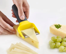 Load image into Gallery viewer, Joseph Joseph Multi-Slice Cheese Slicer Cutter, Plane 2 Stainless Steel Blades for Medium &amp; Hard Cheeses - Yellow
