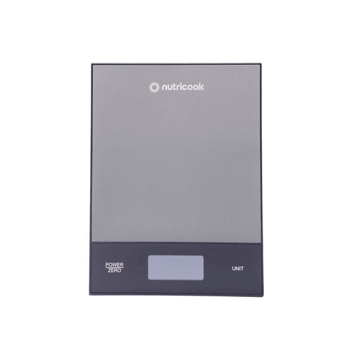 Nutricook Digital Kitchen Scale - 5kg, Silver, top view.