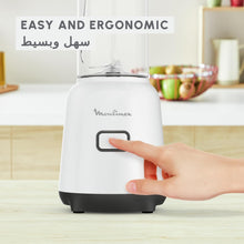 Load image into Gallery viewer, Moulinex Mix &amp; Move Mini Blender Mixer, 2 To-Go Bottles in Premium Tritan, Space-Saving Compact Design, Easy-Cleaning Removable Blades - 300 W
