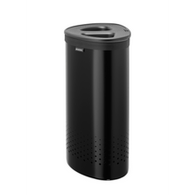 Load image into Gallery viewer, Brabantia Laundry Bin with Inner Removable Bag - 55 Liters, Selector - Matt Black. side view.
