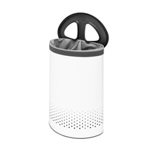 Load image into Gallery viewer, Brabantia Laundry Bin with Inner Removable Bag - 55 Liters, Selector - White, side view with open lid.
