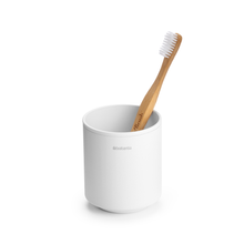 Load image into Gallery viewer, Brabantia MindSet Toothbrush Holder - Mineral Fresh White, with toothbrush.
