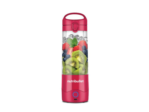 Nutribullet Portable Blender with Handled Sip Lid, 475mL - 100W, Magenta, filled.