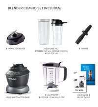 Load image into Gallery viewer, Nutribullet Full Size Blender + Combo Multi-Function High Speed Blender, Mixer System with Nutrient Extractor, Smoothie Maker, Dark Grey - 7 Piece Accessories, 1000 Watts
