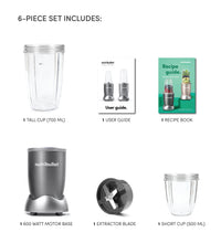 Load image into Gallery viewer, Nutribullet Multi-Function High Speed Blender, Mixer System with Nutrient Extractor, Smoothie Maker, Grey - 6 Piece Accessories, 600 Watts
