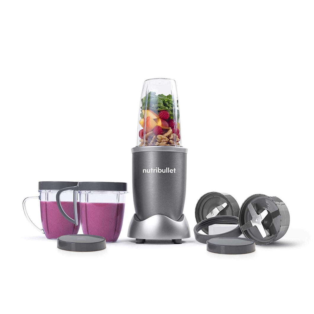 Nutribullet Multi-Function High Speed Blender, Mixer System with Nutrient Extractor, Smoothie Maker, Grey -9 Piece Accessories, 600 Watts