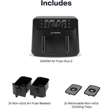 Load image into Gallery viewer, Nutricook Air Fryer Duo 2, Digital Control Panel Display, 6 Preset Programs with Built-In Preheat Functions - 8.5L, 2400W
