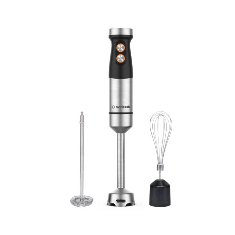 Nutricook Handi Immersion Blender, 500ML + 700ML, Black/Stainless Steel. - 1200W.