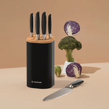 Load image into Gallery viewer, Nutricook Everyday 5-Piece Knife Set with Knife Holder - Black

