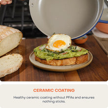 Load image into Gallery viewer, Nutricook One Pan Cast Aluminum + Self-Basting Lid + Steamer Basket + Silicone Spatula - Non-Stick Ceramic Coating, 26cm
