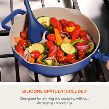 Load image into Gallery viewer, Nutricook One Pan Cast Aluminum + Self-Basting Lid + Steamer Basket + Silicone Spatula - Non-Stick Ceramic Coating, 26cm
