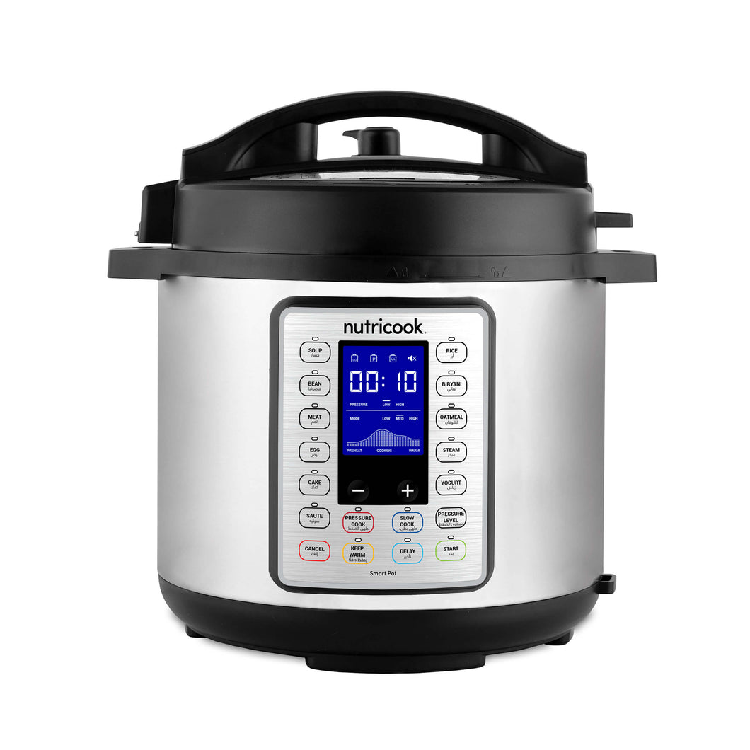 Nutricook Smart Electric Prime Pot 2, 9 in 1 Electric Pressure Cooker, 14 Smart Programs - 6 Liters, 1000 Watts