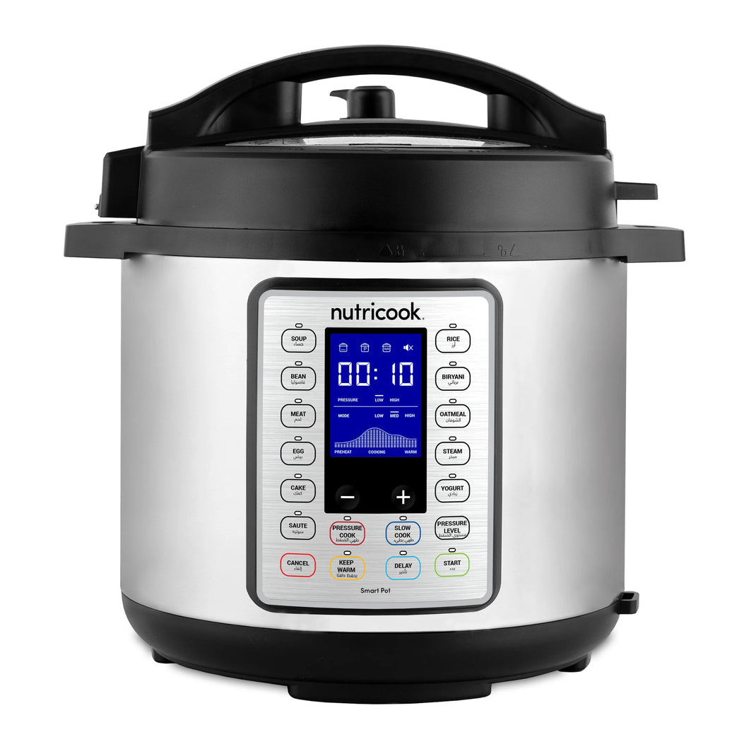 Nutricook Smart Electric Prime Pot 2, 9 in 1 Electric Pressure Cooker, 14 Smart Programs - 8 Liters, 1000 Watts