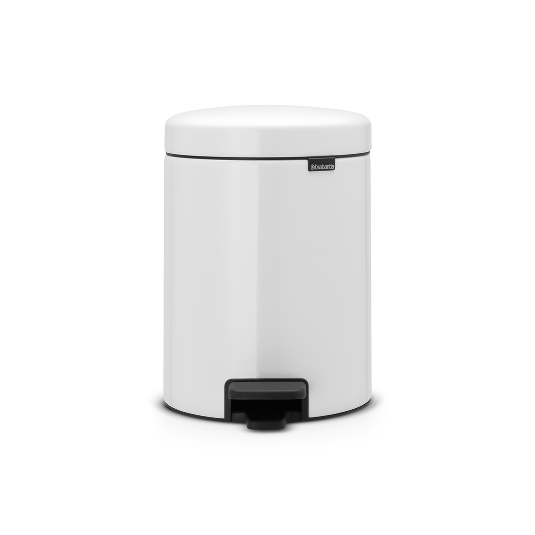 Brabantia New Icon Pedal Bin, 5 Liters - White