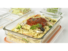 Load image into Gallery viewer, Lifestyle image of Glass Lock Airtight Rectangular Oven Safe Glass Dish / Food Container with Lid - 2200ml.
