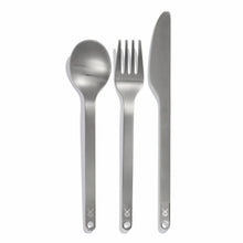 Load image into Gallery viewer, Hydroflask Flatware Set: Knife, Fork &amp; Spoon with Pouch- Stainless Steel
