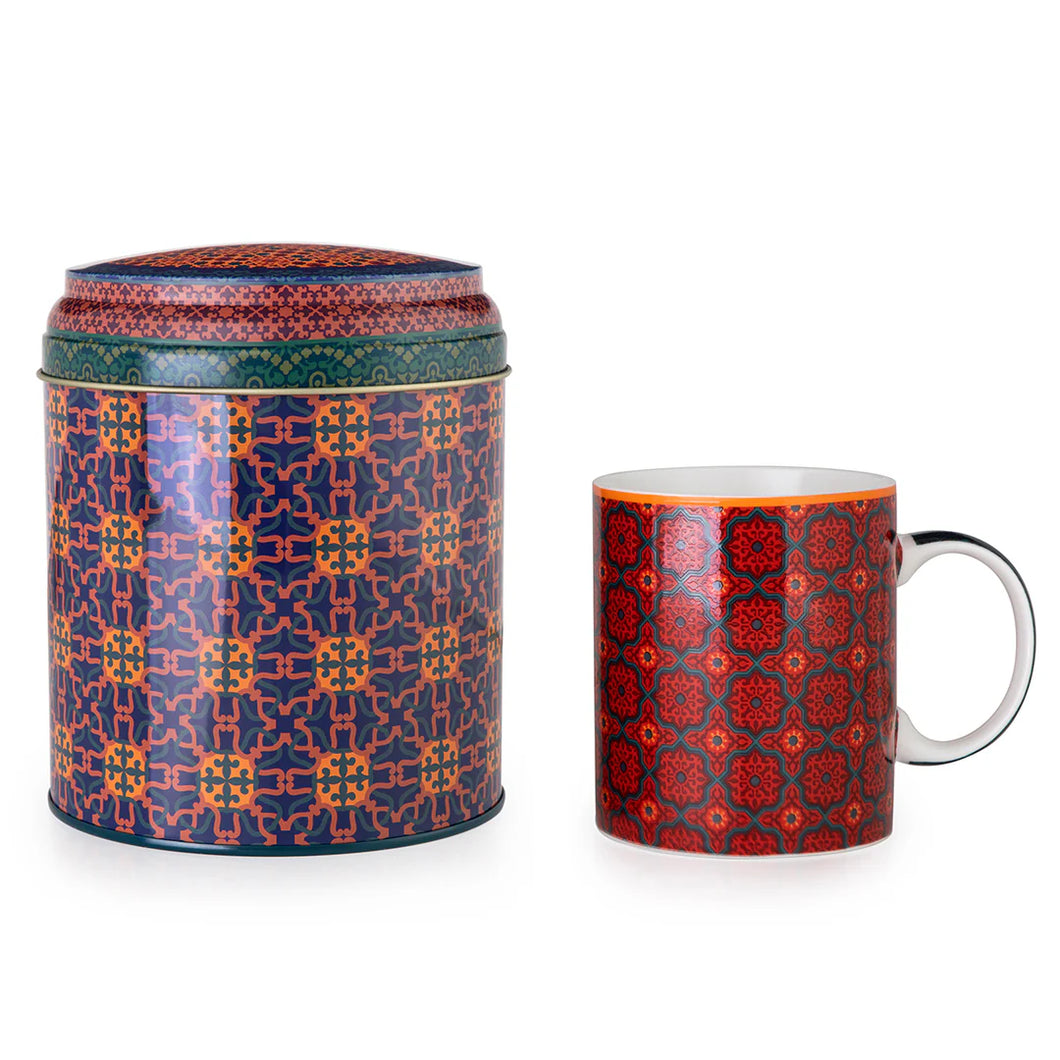Images D'orient Large Tin Box with 1 Mug, 325ml - Vagabonde.