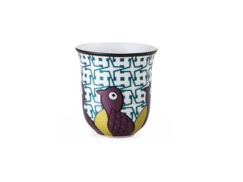 Images D'orient Set of 6 Coffee Cups, 90ml - Birds of Paradise.