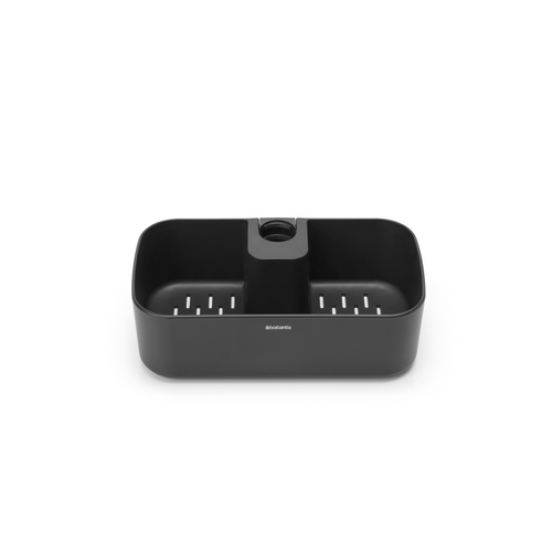 Brabantia ReNew Shower Caddy - Dark Grey, front view.