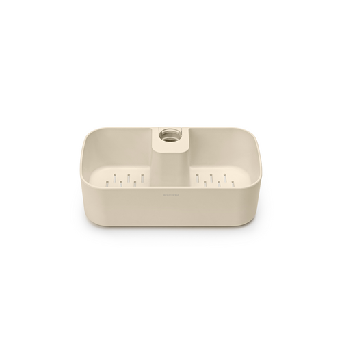 Brabantia ReNew Shower Caddy - Soft Beige, front view.