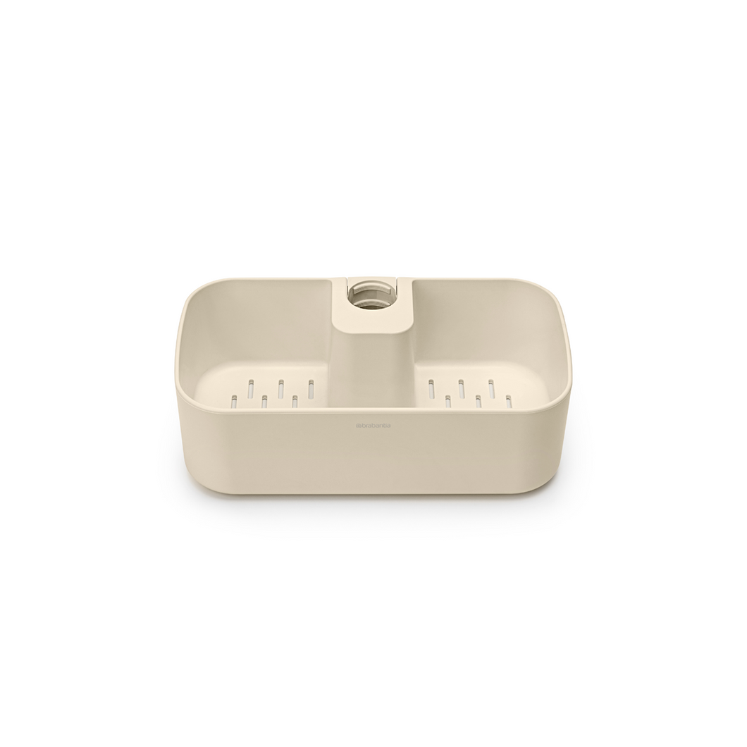 Brabantia ReNew Shower Caddy - Soft Beige, front view.