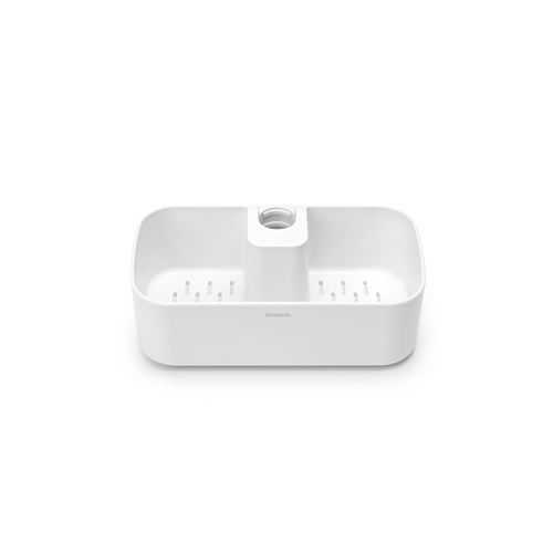 Brabantia ReNew Shower Caddy - White, front view.