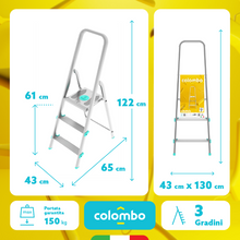 Load image into Gallery viewer, Colombo Libellula Aluminum Ladder - 3 Steps
