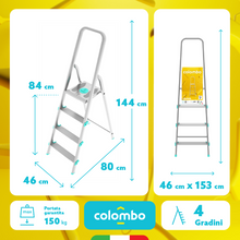 Load image into Gallery viewer, Colombo Libellula Aluminum Ladder - 4 Steps
