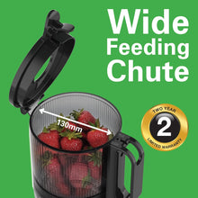 Load image into Gallery viewer, Hamilton Beach Slow Juicer with 130mm Wide Feeding Chute, Durable Auger, Auto-Residue Separation, Reverse Function - 250W
