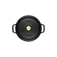 Load image into Gallery viewer, Staub Round Cast Iron Cocotte, Black - 26cm, 5.2 Liters
