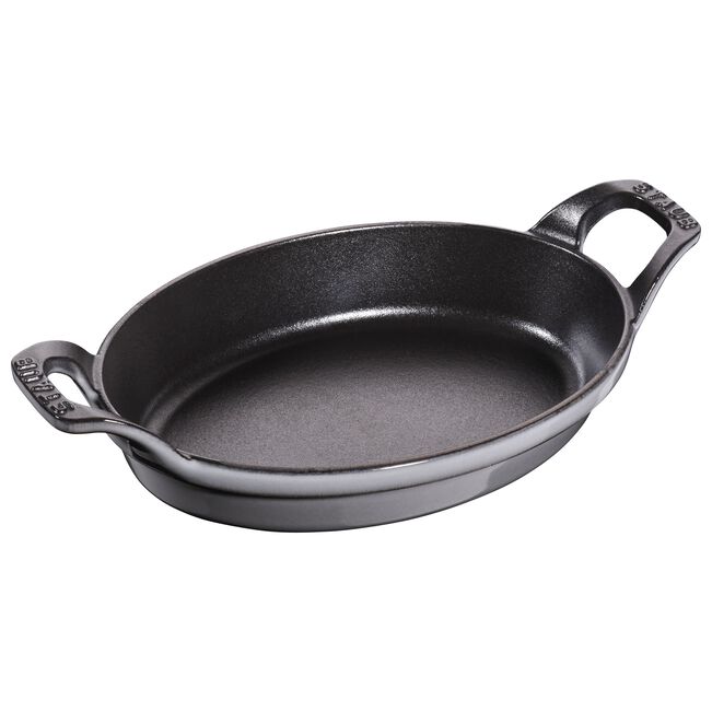 Staub Cast Iron Oval Gratin Baking Dish , 12cm - Graphite Grey
