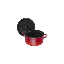 Load image into Gallery viewer, Staub Round Cast Iron Cocotte, Cherry Red - 26cm, 5.2 Liters
