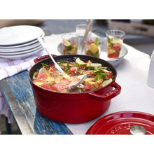 Load image into Gallery viewer, Staub Round Cast Iron Cocotte, Cherry Red - 26cm, 5.2 Liters

