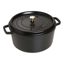 Load image into Gallery viewer, Staub Round Cast Iron Cocotte, Black - 30cm, 8.2 Liters
