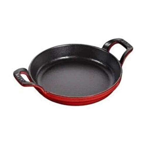 Staub Cast Iron Round Oven Dish with Handles, Cherry Red - 16cm or 20cm