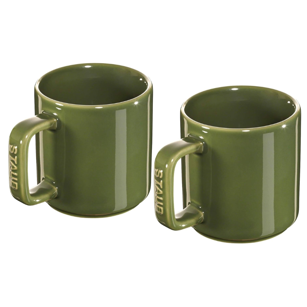 Staub Ceramics Set of 2 Mugs, Basil - 10cm, 200ml