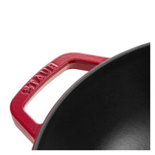 Load image into Gallery viewer, Staub Cast Iron Wok Pan, Perfect Pan, Cherry Red - 30cm
