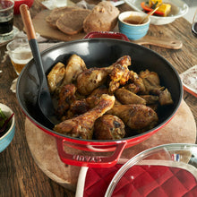 Load image into Gallery viewer, Staub Cast Iron Wok Pan, Perfect Pan, Cherry Red - 30cm
