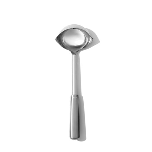 OXO Good Grips Ladle with Spouts - Stainless Steel, top view.