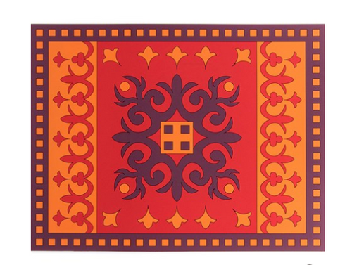 Images D'orient Pack of 2 Placemats, 42 x 33cm - Sejjadeh Zen Feu.
