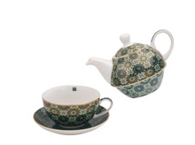 Load image into Gallery viewer, Images D&#39;orient Tea for One Set, with Infuser, Saucer &amp; Cup - Andalusia, separated.

