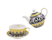 Load image into Gallery viewer, Images D&#39;orient Tea for One Set, with Infuser, Saucer &amp; Cup - Safra, separated.

