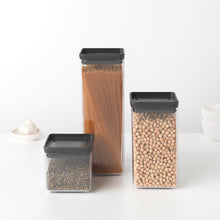 Load image into Gallery viewer, Brabantia Tasty+ Square Canister - 2.5 liters - Dark Grey
