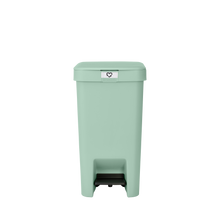 Load image into Gallery viewer, Brabantia StepUp Pedal Bin from Recycled Plastic - 16 Liters, Jade Green, front view.
