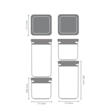 Load image into Gallery viewer, Brabantia Tasty+ Stackable Canisters, 2x0.7 Litres &amp; 2x1.6 Litres - Dark Grey
