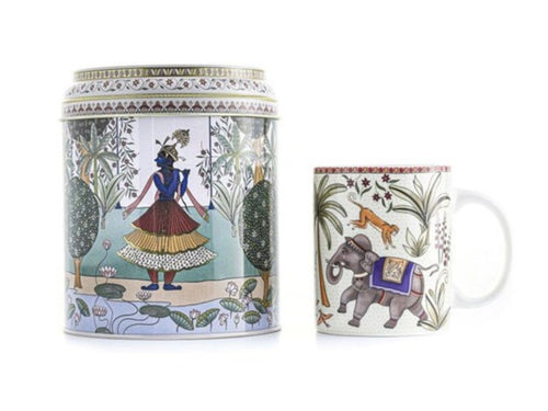 Images D'orient Large Tin Box with 1 Mug, 325ml - Jangala.