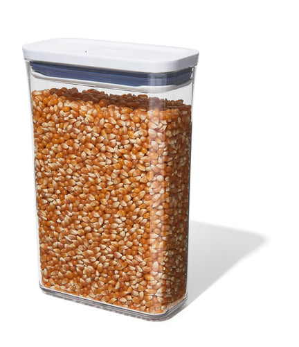OXO Good Grips Pop Container - Slim Rectangular Medium, 1800ml, filled.