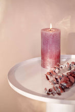 Load image into Gallery viewer, Bolsius Sunset Rustics Medium Pillar Candle, Foggy Green + Oxid Blue - 130/68mm
